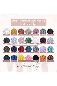 Taranan Makrome Ipi 3mm Taranabilir Pamuk Makrome Ipi Makrame Ipi Ekru ürün fotoğrafı