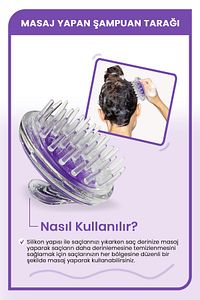 Saç Bakım Fırçası, Saç Derisine Masaj Yapan Şampuan Tarağı, Duş Fırçası ürün fotoğrafı