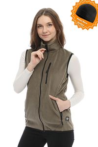 Kadın Haki Polar Çok Cepli Trekking Spor Yelek ürün fotoğrafı