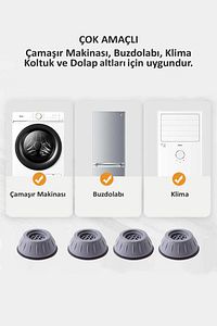 Çamaşır Bulaşık Makinesi Ayağı Altlığı Titreşim Önleyici Ayak Kaydırmaz Yükseltici Vantuzlu 4 Adet ürün fotoğrafı