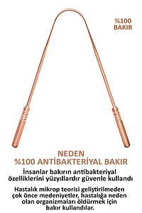 Bakır Renk Dil Temizleme Aparatı Ayurveda Yoga Dil Kazıma Çubuğu Temizleyici Sıyırıcı Ağız Temizliği ürün fotoğrafı