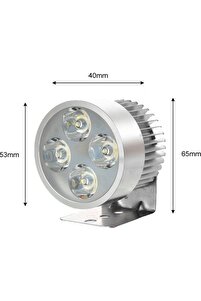 4 Led'li 4W Gri Motosiklet Sis Farı Takım ürün fotoğrafı