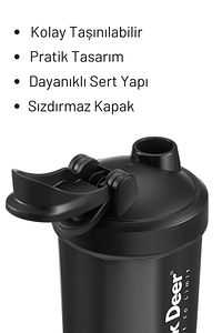Shaker Karıştırıcı Sporcu Protein Shaker 550 ml Siyah ürün fotoğrafı
