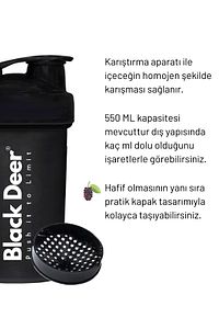 Shaker Karıştırıcı Sporcu Protein Shaker 550 ml Siyah ürün fotoğrafı