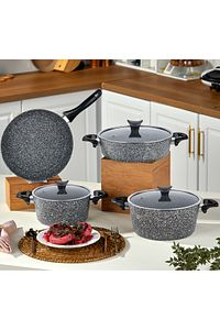 Mastercook 7 Parça Granit Tencere Seti Gri ürün fotoğrafı