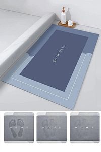 Sihirli Su Emici Banyo Paspası Kaymaz Tabanlı Abdest Paspası Kare 3,5 Mm 40x60 ürün fotoğrafı