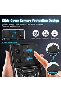 Poco X6 Pro 5g Kılıf Darbeye Dayanıklı Tam Koruyucu Kamera Korumalı Sürgülü Zırh Tank Armor Kapak ürün fotoğrafı