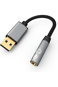 USB To 3.5mm Jack Çevirici Dönüştürücü Kulaklık ve Mikrofon Destekli USB To Aux Dönüştürücü Adaptör ürün fotoğrafı