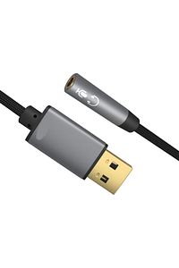 USB To 3.5mm Jack Çevirici Dönüştürücü Kulaklık ve Mikrofon Destekli USB To Aux Dönüştürücü Adaptör ürün fotoğrafı