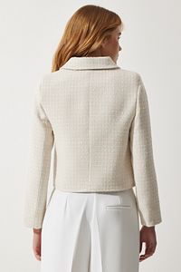 Kadın Kemik Crop Tüvit Blazer Ceket TO00039 ürün fotoğrafı