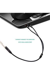 Aux To 2x Aux Kablo 3.5mm Jack Çevirici Mikrofon ve Kulaklk Çoklayıcı Dönüştürücü Aux Stereo Adaptör ürün fotoğrafı