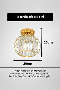 Bella Luce Model Gold Kaplama Kristal Taşlı Metal Gövde Modern Her Alana Uygun Lüx Plafonyer Avize ürün fotoğrafı
