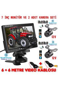 Traktör Biçerdöver Iş Makinası Için 7 Inç Monitör Ve 2 Adet Kelebek Kamera Sistemi ürün fotoğrafı