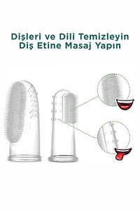 Slikon Parmak Bebek Diş Kaşıyıcı ve Şeffaf Renk Yumuşak Fırça Kutulu Erkek ve Kız Çocuk Ürünleri ürün fotoğrafı