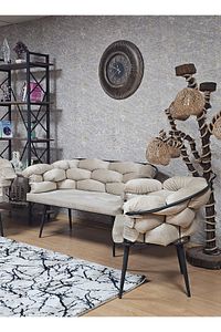 Siyah Boyalı - Bej Döşeme | Balon Çay Seti | Balkon Koltuk | Berjer | Balkon Çay Seti ürün fotoğrafı
