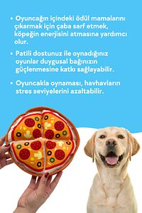 Pizza Şekilli Interaktif Mama Saklamalı Köpek Oyuncağı Ses Çıkaran Köpek Zeka Oyuncağı ürün fotoğrafı