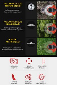 Şarjlı  Çim Biçme Makinesi Tırpan 88v ürün fotoğrafı
