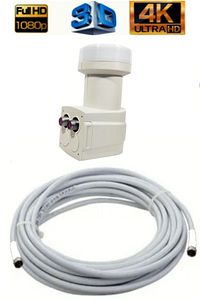 20 Metre Uydu Kablosu İkili Çıkış Çanak Uydu 4k Full Hd 3d Lnb F Konnektör 2 Li Twin Lnb ürün fotoğrafı