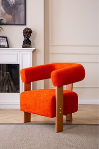 Auramod Teddy Berjer - Krem - Gürgen Ceviz, Salon, Ofis, Balkon ürün fotoğrafı