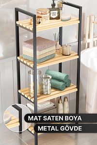 Banyo Düzenleyici Mutfak Rafı Banyo Dolabı Çok Amaçlı Dolap 4 Katlı Metal Mutfak Düzenleyici ürün fotoğrafı