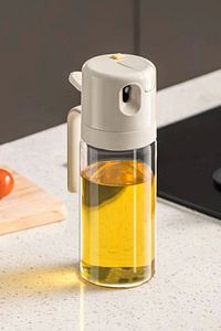 2'li Çift Fonksiyonlu Cam Yağdanlık 450ml Zeytinyağı Sıvıyağ Şişesi Airfryer Sprey Yağlık Sirkelik ürün fotoğrafı