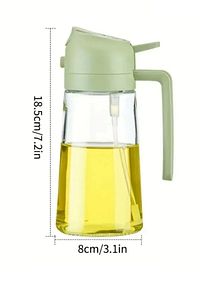 2'li Çift Fonksiyonlu Cam Yağdanlık 450ml Zeytinyağı Sıvıyağ Şişesi Airfryer Sprey Yağlık Sirkelik ürün fotoğrafı