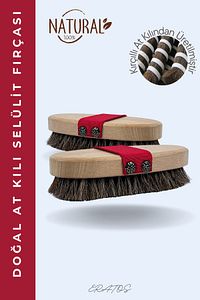 Doğal At Kılı Selülit Fırçası | Kuru Fırçalama | Peeling Etkili | Batık Önleyici ürün fotoğrafı