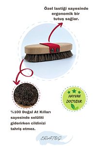 Doğal At Kılı Selülit Fırçası | Kuru Fırçalama | Peeling Etkili | Batık Önleyici ürün fotoğrafı
