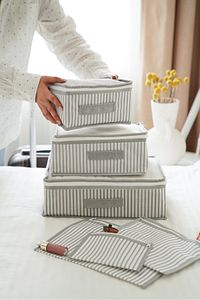 6'lı Valiz Düzenleyici Set - Gri Halat Desen ürün fotoğrafı