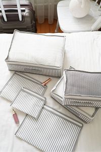 6'lı Valiz Düzenleyici Set - Gri Halat Desen ürün fotoğrafı