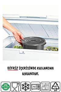 Mikrodalga Ve Difrizde Kullanılabilen Saklama Kabı Seti Yuvarlak 12'li Antrasit ürün fotoğrafı