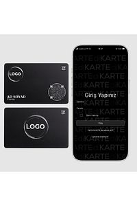 CLASSİC Digital Business Card - Black - Hazır Tasarım 1 ürün fotoğrafı