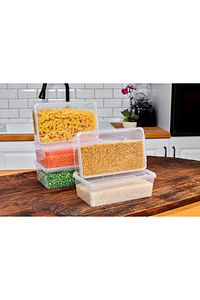Saklama Kabı Erzak Saklama Kabı 10'lu 2 Litre Kapaklı Kilitli Dondurucu, Gıdaya Uygun (23X14X8CM) ürün fotoğrafı