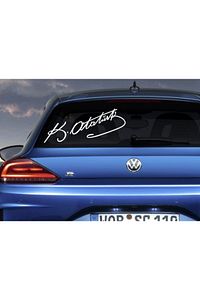 Beyaz 20 Cm Kemal Atatürk Imza Sticker Araba, Oto Araç Sticker ürün fotoğrafı