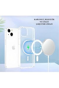 Iphone Tüm Telefonlara Uyumlu Magsafe 15W Kablosuz Şarj Şarz Ultra Hızlı Güçlü Mıknatıs Özellikli ürün fotoğrafı