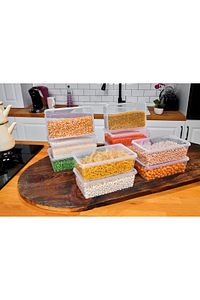 Saklama Kabı Erzak Saklama Kabı 10'lu 2 Litre Kapaklı Kilitli Dondurucu, Gıdaya Uygun (23X14X8CM) ürün fotoğrafı