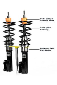 Fiat Tofaş Şahin Uyumlu Coilover Ayarlı Amortisör 10 Cm ürün fotoğrafı