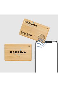 Bamboo Business Card - Natural - Hazır Tasarım 1 ürün fotoğrafı