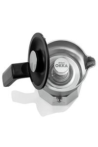 OK0027 OKKA Rich Moka Pot Karıştırıcılı Metal İtalyan ve Türk Kahve Makinesi - Krom 5 Fincan ürün fotoğrafı