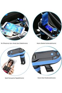 Bluetooth Araç Kiti Kumandalı Fm Transmitter Cihazı Oto Çakmaklık Şarj Soketi Araba Müzik Çalar ürün fotoğrafı