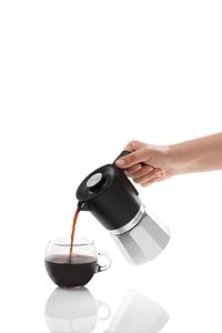 OK0027 OKKA Rich Moka Pot Karıştırıcılı Metal İtalyan ve Türk Kahve Makinesi - Krom 5 Fincan ürün fotoğrafı