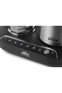 OK0027 OKKA Rich Moka Pot Karıştırıcılı Metal İtalyan ve Türk Kahve Makinesi - Krom 5 Fincan ürün fotoğrafı