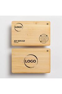 Bamboo Business Card - Natural - Hazır Tasarım 1 ürün fotoğrafı