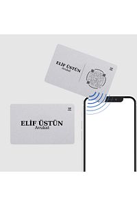 Classic Digital Business Card - Silver - Hazır Tasarım 2 ürün fotoğrafı