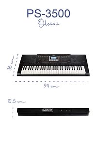 Ps-3500 Tuş Hassasiyetli Org 61 Tuşlu Org 5 Oktav (ÇANTA NOTA STANDI ADAPTÖR METOD) ürün fotoğrafı