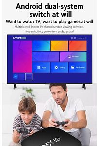 4K Android Tv Box + Stick Wifi Akıllı Tv Kutusu Ve Kumandası Medya Oynatıcı Mx10 Box ürün fotoğrafı