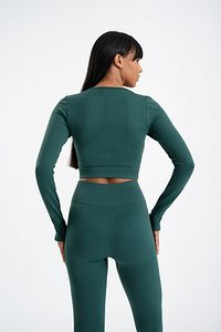 Süper Esnek Dikişsiz Kare Spor Crop ürün fotoğrafı