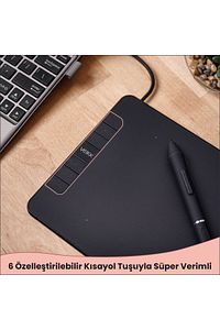 Vk640 6 X 4" 6 Kısayol Tuşlu Grafik Tablet + Kalem ürün fotoğrafı