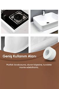 3.2M Banyo Küvet Mutfak Lavabo Su Sızdırmaz Bant Su Geçirmez Kenar Bandı Sızdırmazlık Tamir Beyaz ürün fotoğrafı