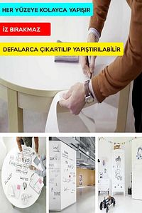 Akıllı Kağıt - 100x150 Cm Beyaz, 2 Adet Yapışkansız Statik Tutunabilir, Pratik Yazı Tahtası Ve Pano ürün fotoğrafı